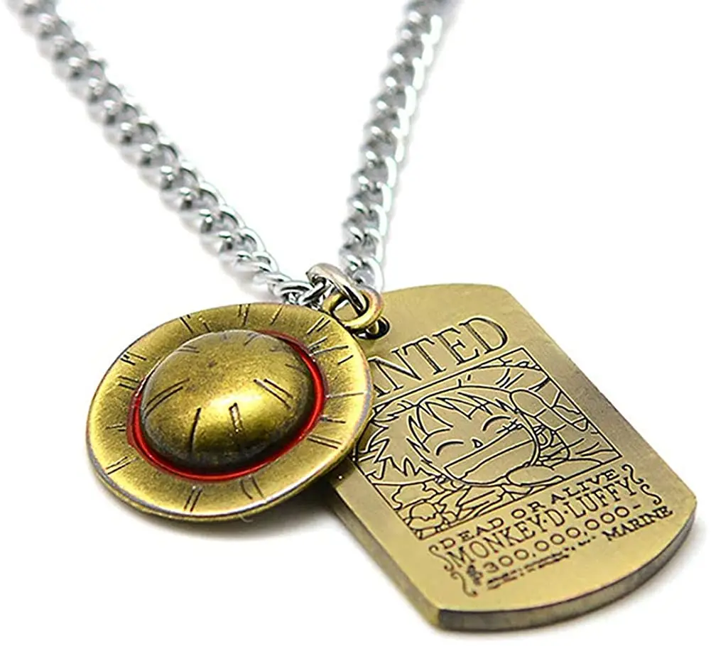 Collar con colgante de esqueleto de Anime Luffy para mujeres y niñas, sombrero de paja, Pirata, cadena de cuerda, collar con colgante, gorra, Cosplay para niños hombres|Collares colgantes| - AliExpress