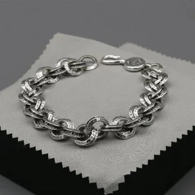 S925 Серебряное кольцо Tide мужской браслет Ретро Индивидуальность женские ювелирные изделия креативная пара студенческий браслет