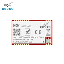 

SI4438 433MHz RF TCXO Module cojxu E30-433T20S3 v2.0 SMD Serial Port Wireless Transceiver 100mW 2500m Long Range IPEX Connector
