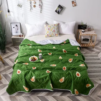 

Summer Quilt Avocado Thin Polyester Air-conditioning Comforter Soft Breathable Cool Blanket Pineapple Bed Cover Bedspread 150