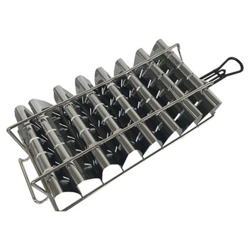 Red Handled Stainless Steel Taco Shell Fry Basket - 12L x 6 1/2W x 3H -  TB-8