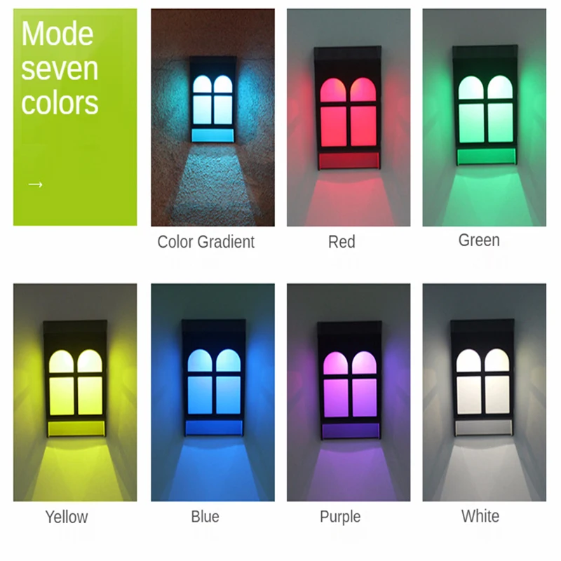 7 Colors Solar Wall Light Waterproof LED Lamps Outdoor Sunlight Powered Street Lamp for Garden Decoration | Лампы и освещение
