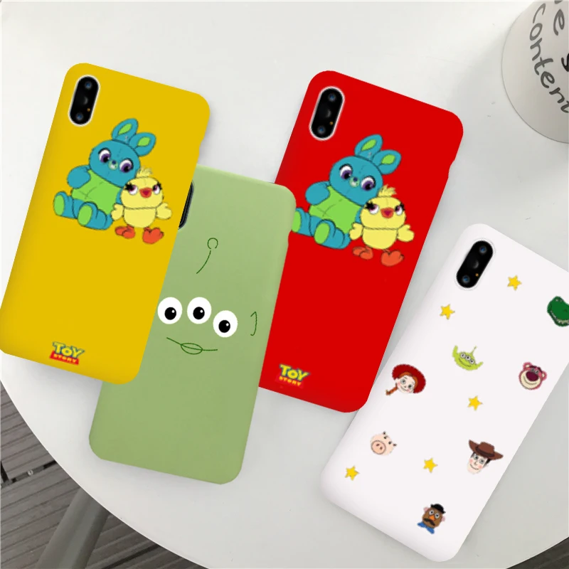 

JAMULAR Toy Story Alien Forky Phone Case For iPhone X XS MAX XR 7 8 6 6s Plus Cartoon Soft TPU Back Cover Candy Color Coque Bag