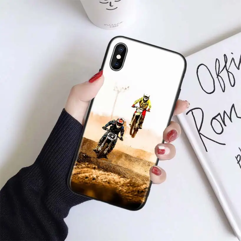 Moto cross dirtbikes чехол для Apple iphone 11 Pro XR XS Max X 7 8 6S Plus 5 5S SE Черный силиконовый чехол для телефона - Цвет: BS030-8