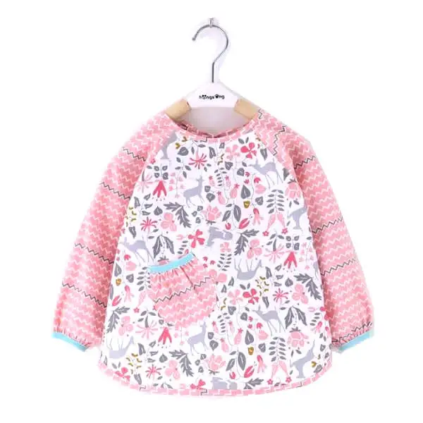 

Baby Bibs Waterproof Burp Cloths Long Sleeve Feeding Cartoon Printing Pattern Children Drawing Smock Feeding Accessories