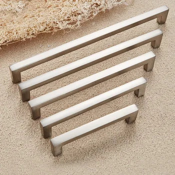 Kitchen Door Handles Cabinet Handles Drawer Knobs Aluminum Alloy Wardrobe Door Handles Brushed Modern Style Hardware New