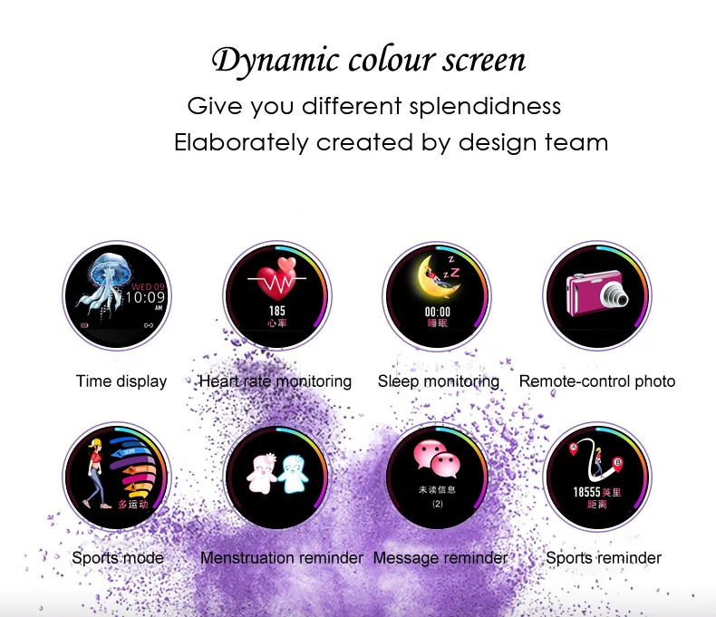 H2 Fitness Tracker Smart Bracelet Waterproof Women ladies fashion Smartwatch Heart rate monitor watch For android and IOS