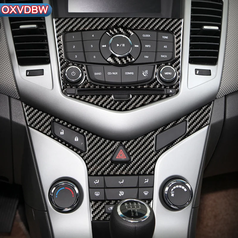 For chevrolet cruze accessories car-styling Carbon Fiber interior trim Center Console CD Air Gear Panel Sticker 2009 10121314 15 |
