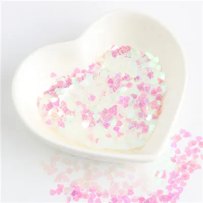 ab transparent 4mm Love Heart Sequins Ultrathin Paillettes Laser Silver Glitter Sequin PET Paillette For Nails Art Wedding PartyDecoration 8g - Цвет: ab transparent
