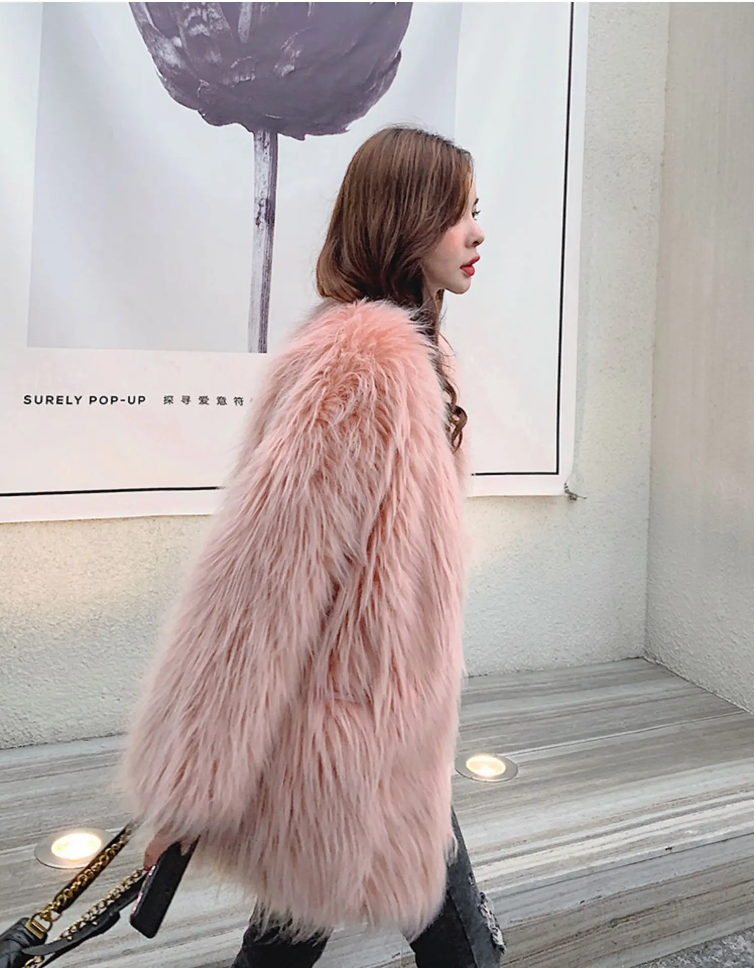 TXJRH корейский стиль мохнатая шуба из искусственного лисьего меха стильная женская зимняя плотная теплая куртка с длинным рукавом Верхняя одежда Топы 3 цвета