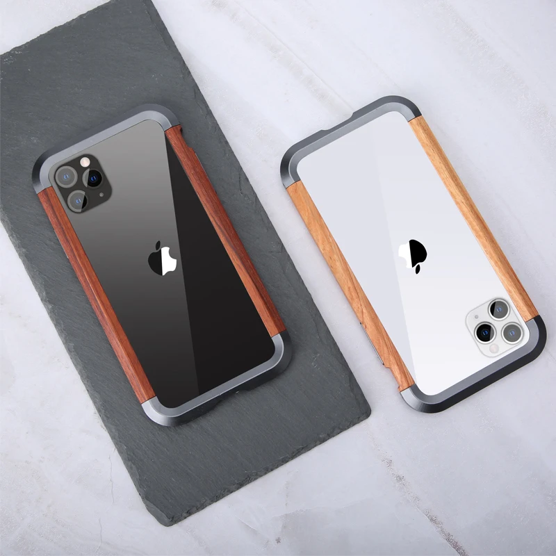 Натуральная древесина и алюминиевый металлический бампер чехол для Apple iPhone 11/Pro/Max Роскошный Жесткий Тонкий защитный чехол для телефона бампер крышка