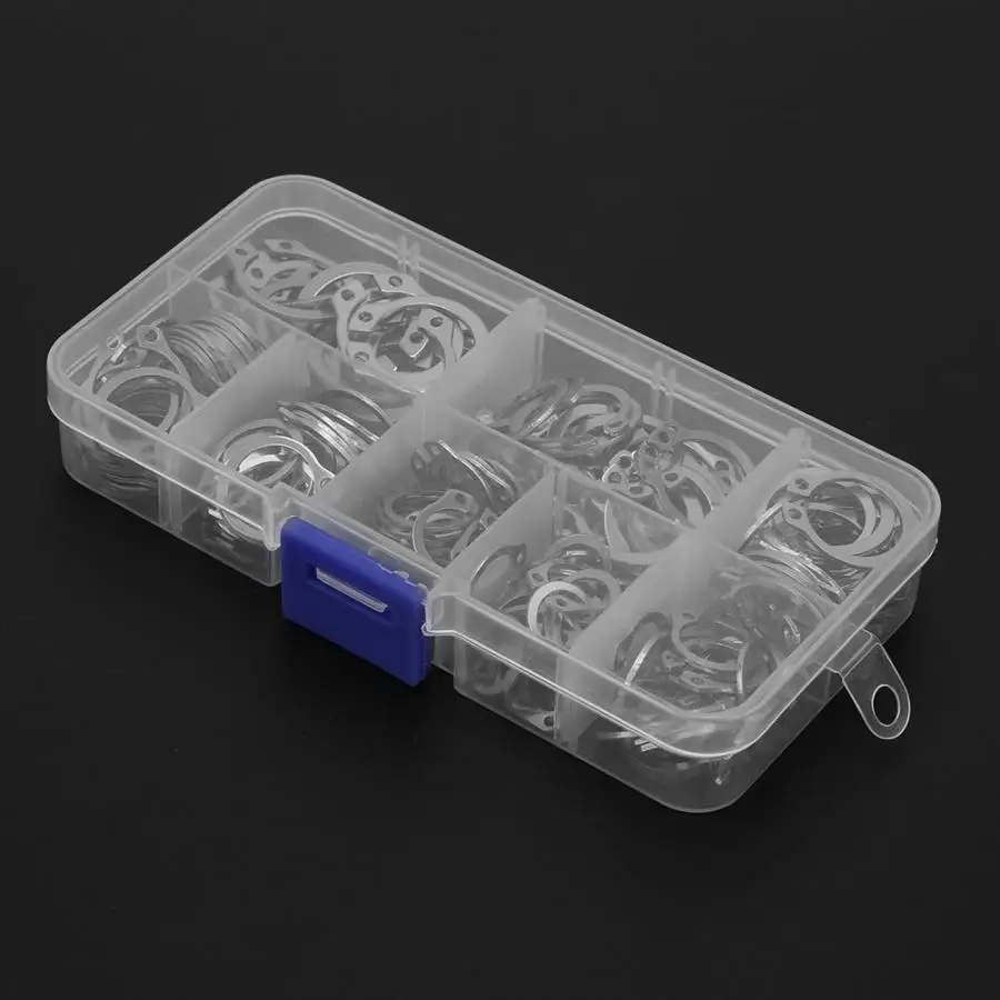 

200PCS Professional Internal 304 Stainless Steel O-Type Circlip Retaining Ring Assortment Kit Stainless Washer Set