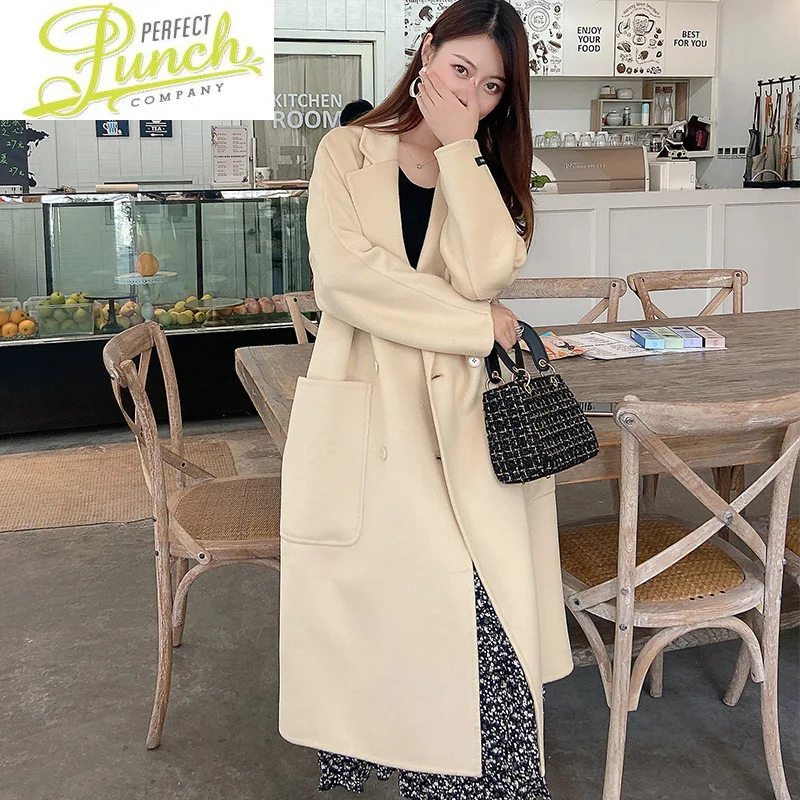 

Wool 100% Winter Autumn Korean Coat Femlae Long Women's Coats Outwear Fashion Clothes Manteau Femme Hiver 2021 New WPY1310