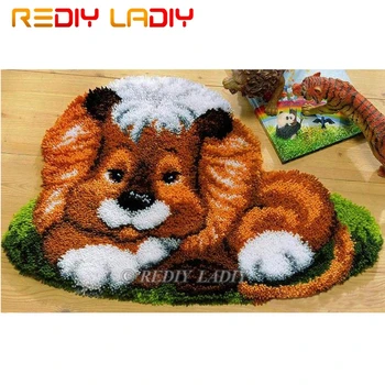 

Latch Hook Kits Make Your Own Rug Puppy Dog Tapestry Crocheting Cushion Mat DIY Carpet Rug Set Pre-Printed Canvas Hobby & Crafts