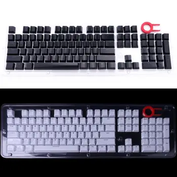 

104 Keys Layout Low Profile Keycaps Set for Mechanical Keyboard Backlit Crystal Edge Design Cherry MX With Key Caps Puller
