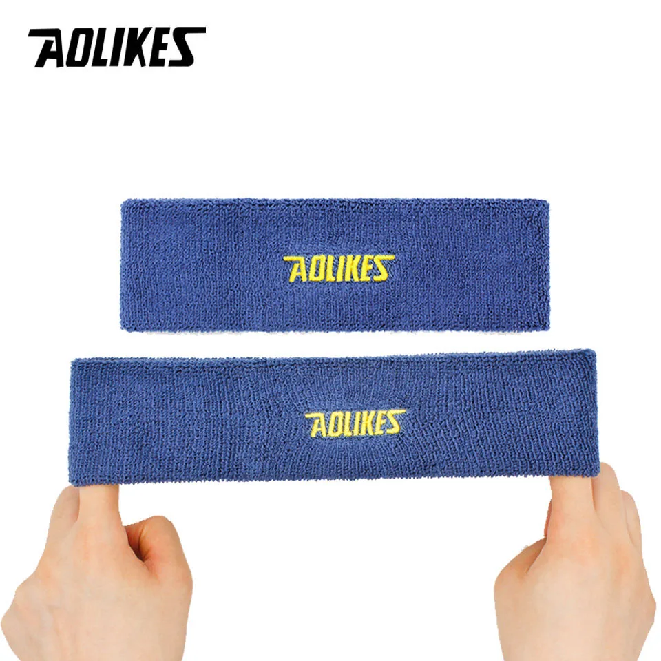 AOLIKES High Quality Cotton Sweat Headband For Men Sweatband women Yoga Hair Bands Head Sweat Bands Volleyball Tennis