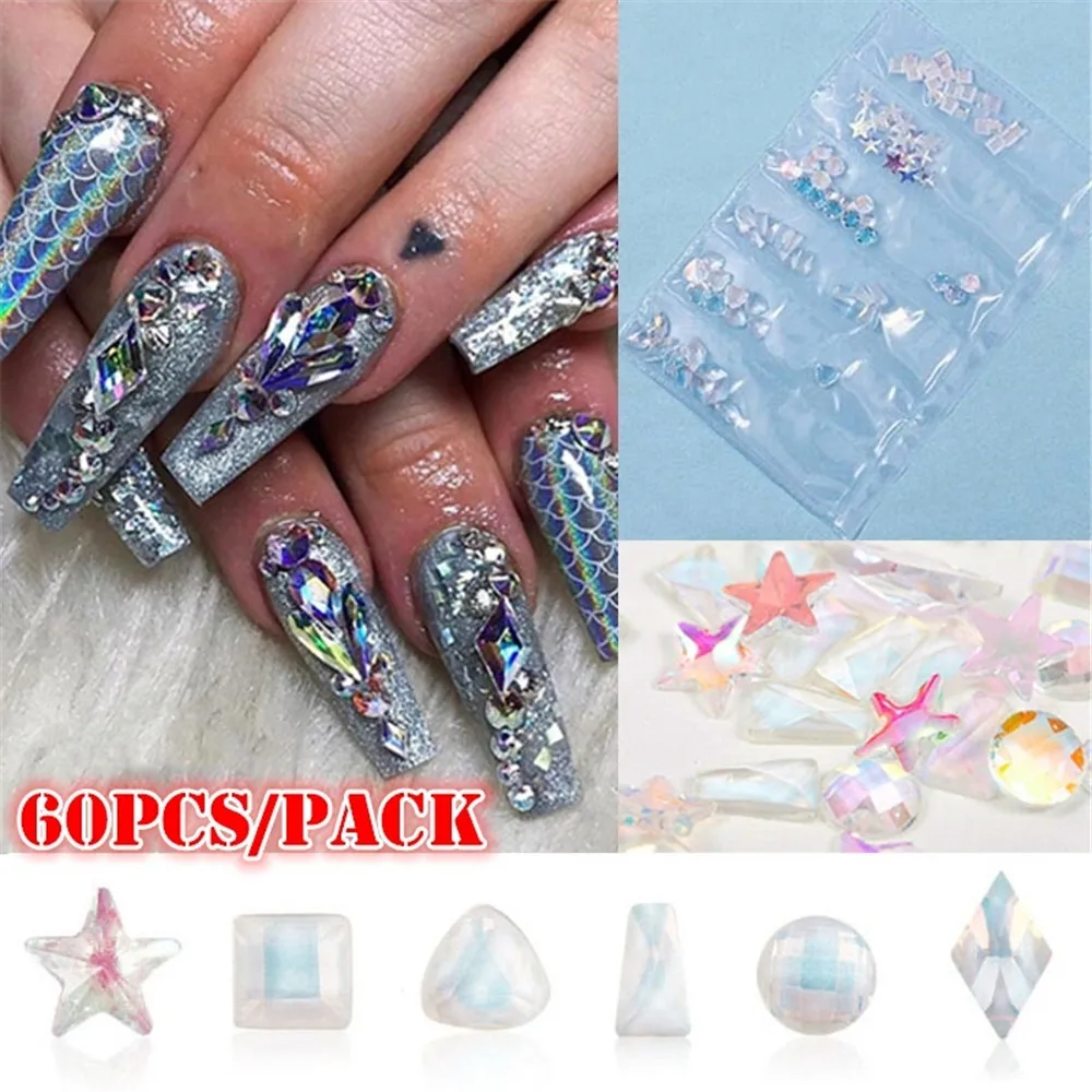 

3D Nail Art Rhinestones AB Colour Acrylic Nail Stones Mini Tiny Gems Raindrop Design for DIY Decorations Rhinestone Nail Charms