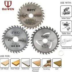 110mm/115mm/125mm Saw Blade Circular Wood Cutting Discs Alloy Cutting Wheels Power Tool For Woodworking Fits Angle Grinder