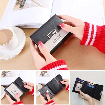 

VOGVIGO Fashion Clasp Wallets Women Leather Wallets Small Female Wallet Cute Student Coin Purse Card Holder Money Clutch Bag New