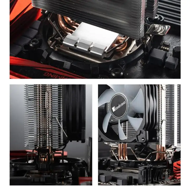 Jonsbo CR1200 кулер для процессора вентилятор RGB 3Pin 2 тепловые трубки башня автоматическое освещение Охлаждающие вентиляторы радиатор для LGA 775/1150/AM4/AM3+/AM3