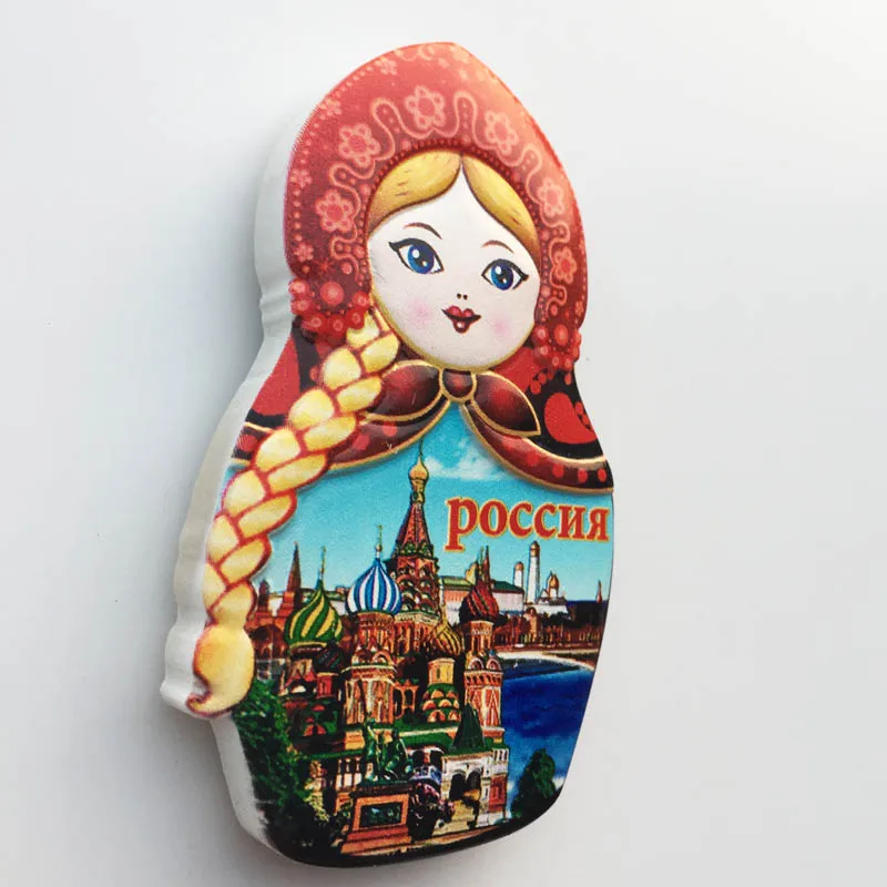 BABELEMI 3D милая ручная роспись русская кукла магниты на холодильник сувениры подарок холодильник магнитные наклейки