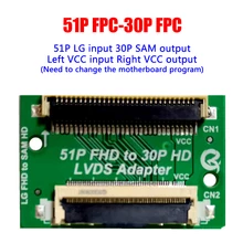 51 pinos fhd a 30 pinos hd lvds adaptador placa ffc fpc lvds conversor conector para lg sam transferência vcc esquerda e direita substituição