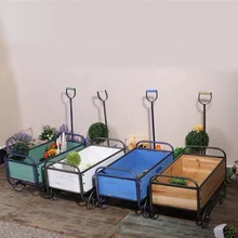 

Garden Wagon Outdoor Children Trolley Cart Kids Trailer Pull Along Transport and Wooden wagon KidsToys Car Kids Garden Cart