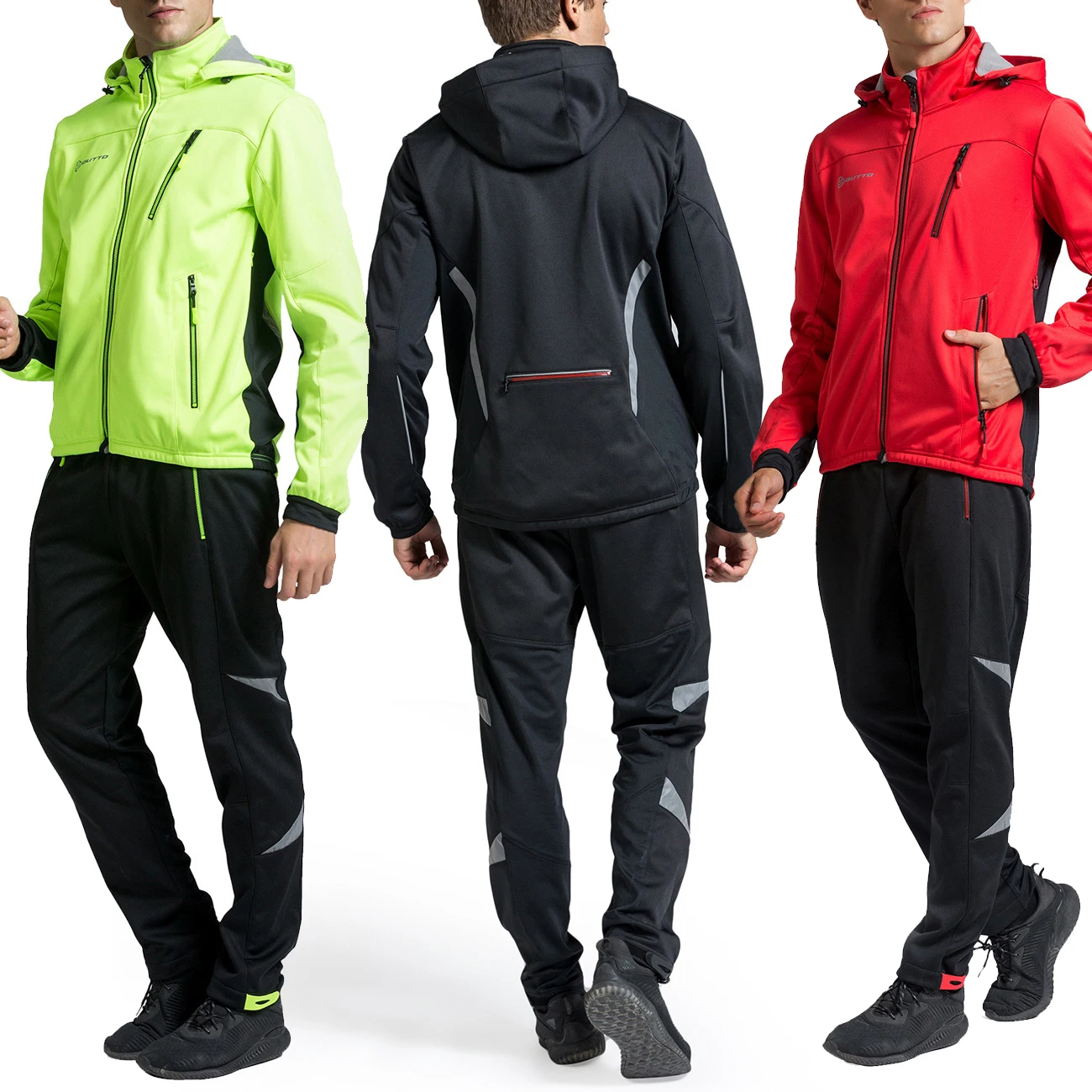 

1 Set Men Windproof Fishing Jacket Pants Winter Fleece Thermal Coat Bicycle Clothing Set Sportswear Windproof Jogging Jerseys