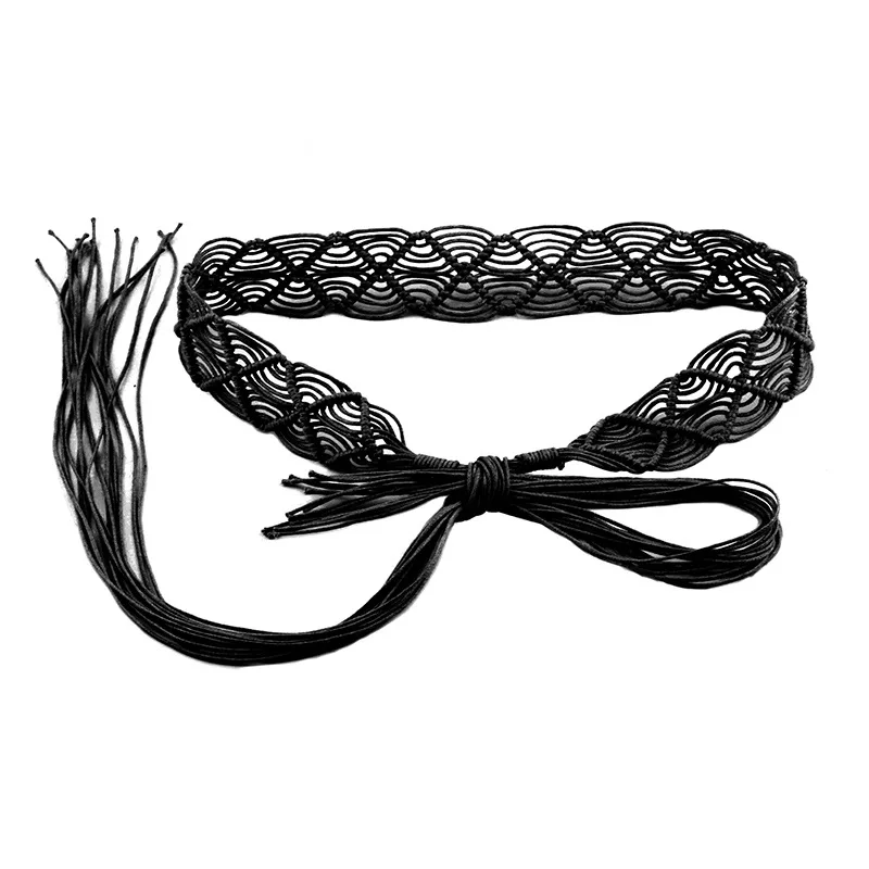 

Bohemian Waist Rope Belt For Women Creative Hand Madewoven Bow-knot Lady Design Waistband Personality Accessory