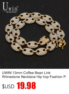 Uwin Cz теннисная цепь 4 мм розовый синий кубический цирконий Bling полный льдом ожерелье мода рок хип хоп ювелирные изделия