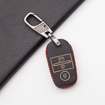 

Carrying 100% Leather Car Key Cover Case Shell For Kia Rio Sportage 2014 Ceed Sorato Cerato K2 k3 K4 K5 Key Bag Protector