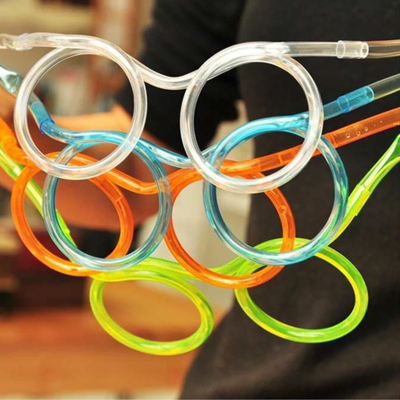 

1PC Children's Spectacles Straws Food-grade Materials DIY Shape Interesting Straw Spectacles For Childrens Funny Toys