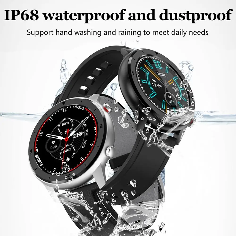 LEMFO Смарт часы IP68 Водонепроницаемый для мужчин полный круглый сенсорный сердечный ритм кровяное давление фитнес трекер спортивные часы для huawei Android