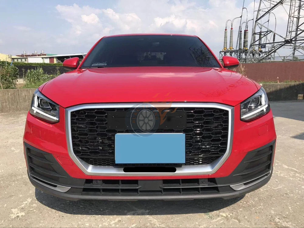 Сотовый стиль решетка для Q2 SQ2 RSQ2- Передняя Спортивная Шестигранная сетка решетка ABS бампер гонки решетки с Европейский держатель пластины