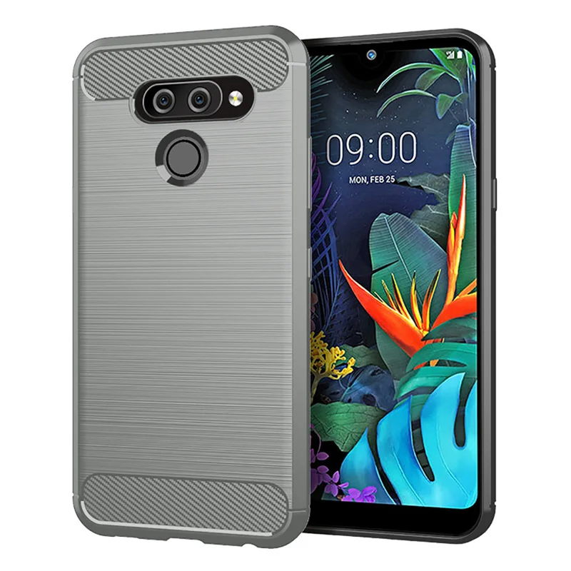 Углеродное волокно чехол для LG G6 мини V50 V40 Q6 V35 V30S G7 Aristo 3 Stylo 5X5 G9 один K10 K12 плюс G7 G8S ThinQ чехол s силиконовый чехол - Цвет: Gray