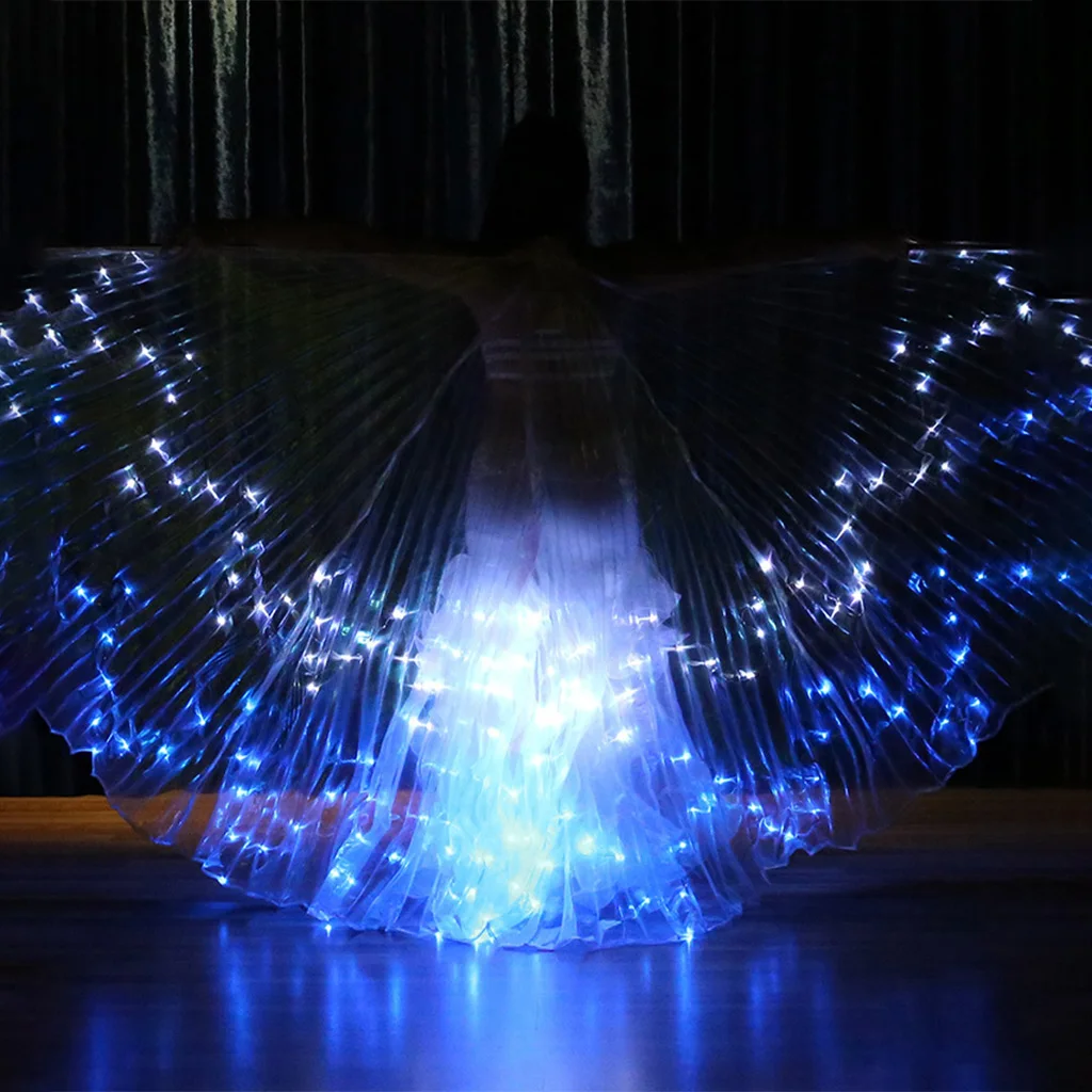 LED Butterfly Belly Dance Isis Wings Egypt Club Glowing Wings With 2x Sticks