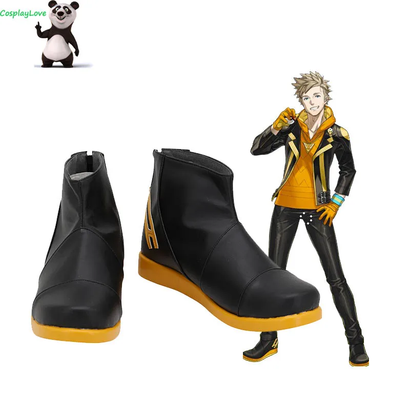 P GO Pocket Monster Spark Team Instinct Black Cosplay Shoes Boots Newest Custom Made For Halloween CosplayLove | Тематическая