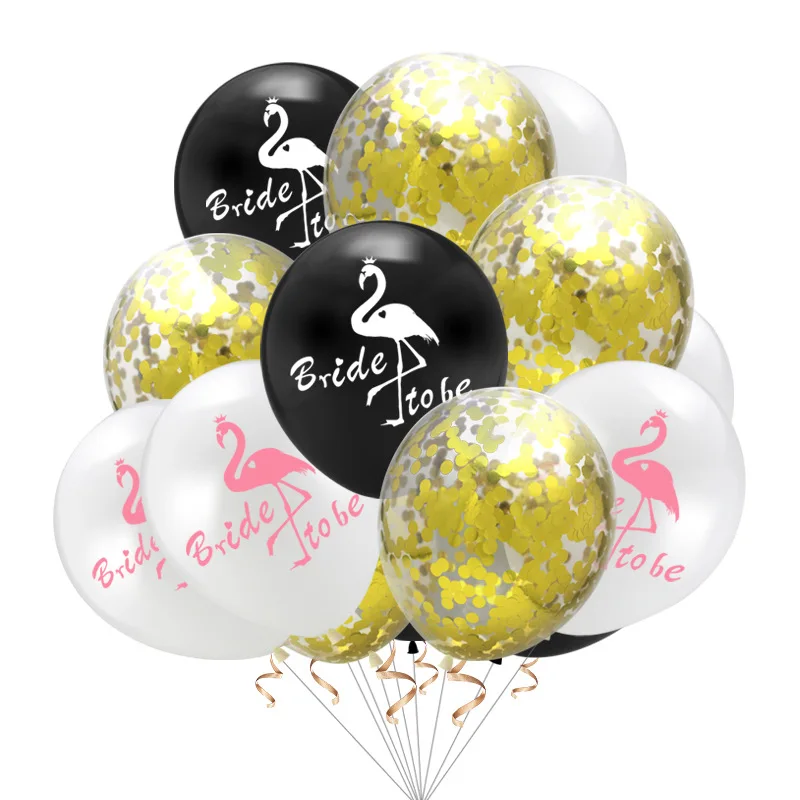 15pc 12inch Flamingo Bride to Be Confetti Latex Balloons Wedding Party Decoration Hen Party Supplies