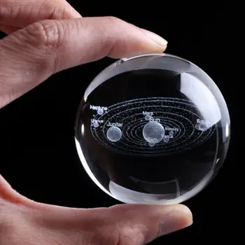 

60mm Laser Engraving 3D Solar Crystal Ball Miniature Model Planet Ball Glass Home Decoration Desktop Decoration Gift