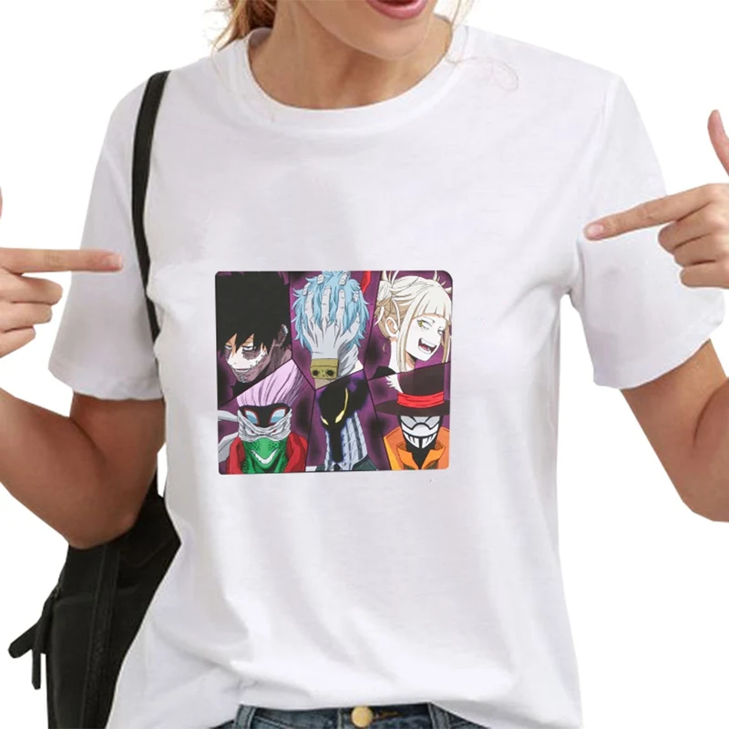 Japanese Anime  My Hero Academia Tees Women Short Sleeves O-Neck T Shirt Girl harajuku Streetwear