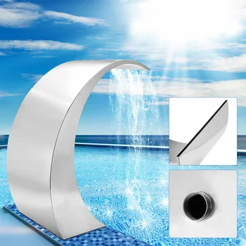 

60*30cm Fountain Garden Pool Pond Stainless Steel Pool Accent solar Fountain Pond Garden Swimming Pool Waterfall