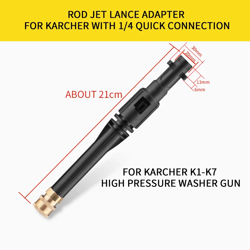 High Pressure Washer Rod Jet Lance Adapter For Karcher With 1/4