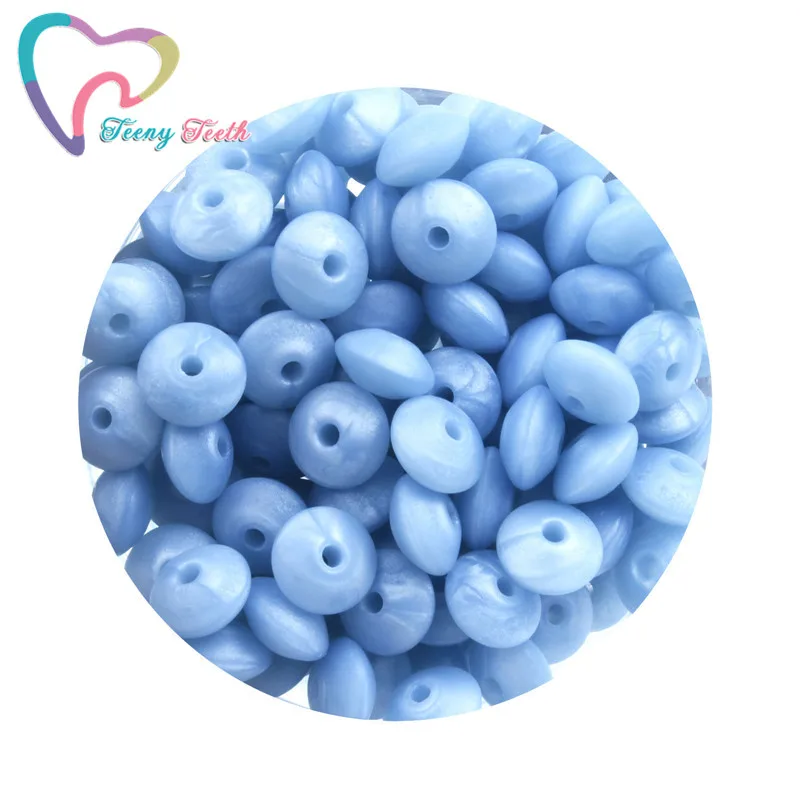 Metallic Solid Blue 40 шт Металлические цвета комбо силиконовый бисер ребенок Прорезывание Зубов Бусины безопасные натуральные Экологичные нетоксичные не BPA силиконовые чечевицы бусины - Цвет: Metallic Solid Blue
