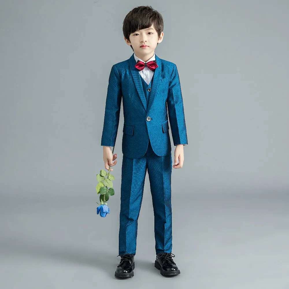 5PCS YuanLu/Новые костюмы для мальчиков для свадебной вечеринки; Блейзер; пальто; костюм для малышей; однобортный - Цвет: 5PCS
