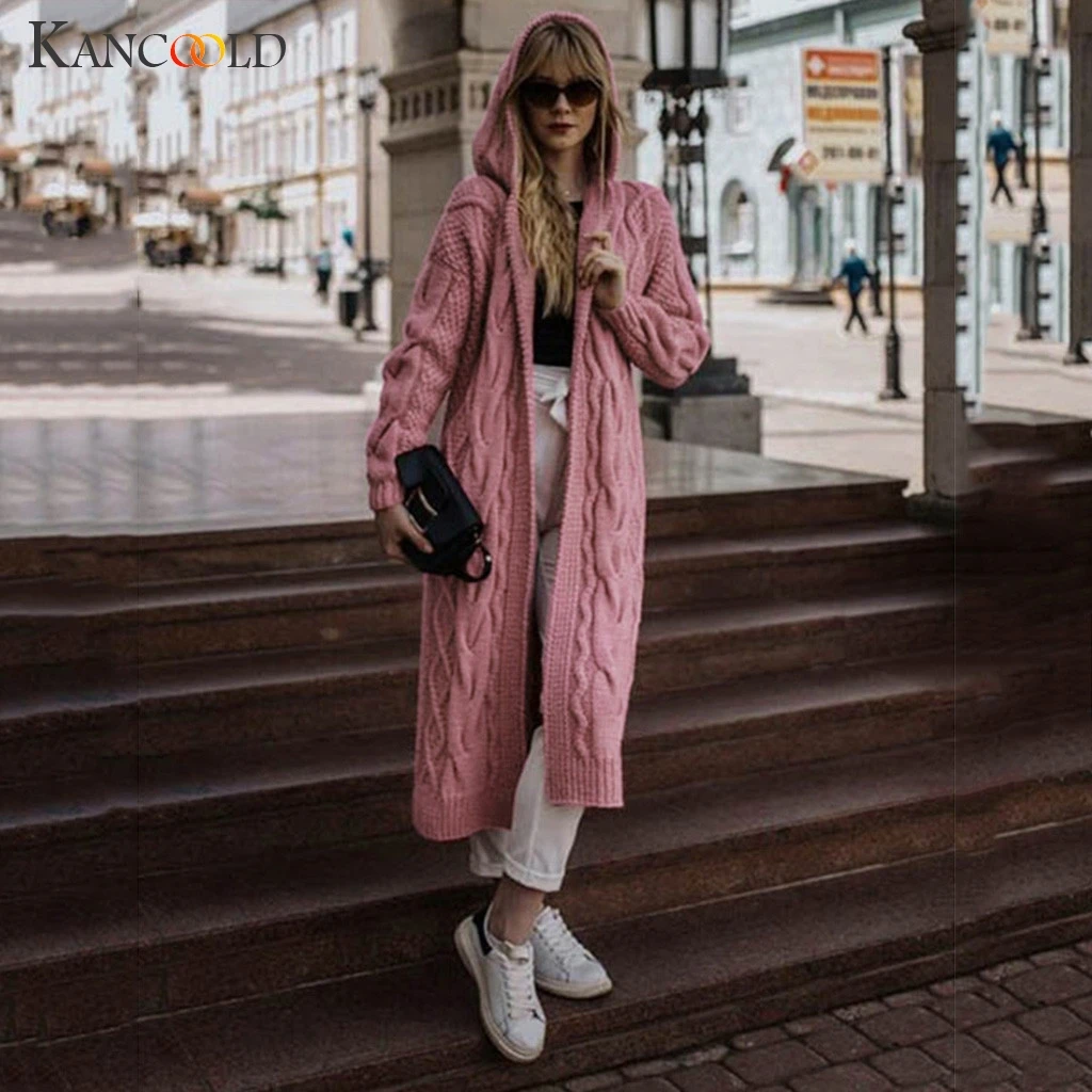 

KANCOOLD coats MINIMALIST STYLE Women Loose Hollow Long Sleeve Solid Sweater Cardigan Casual coats and jackets women 2019Sep6
