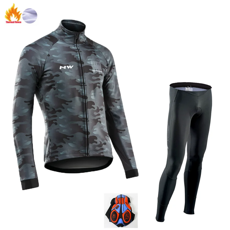 Northwave Pro Team Зимняя одежда для велоспорта дышащая Ropa Ciclismo Одежда с длинным рукавом для горного велосипеда одежда для спорта на открытом воздухе - Цвет: Winter Jersey Suit