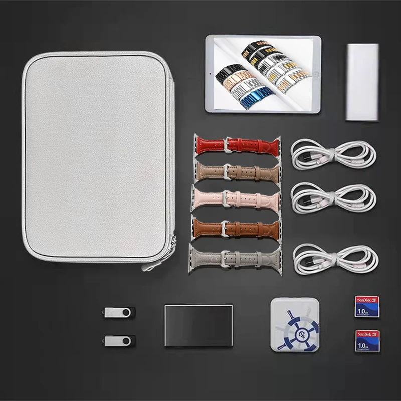 7.9 inch IPad Box Travel Watch Organizer Watch Case Holder Watchband Storage Case For Apple band Strap Double Layer watch storage box watchband storage bag watch storage bag watch storage pouch