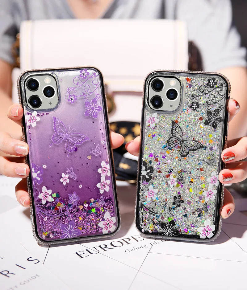 10pcs Glitter Bling Quicksand Rhinestone Phone