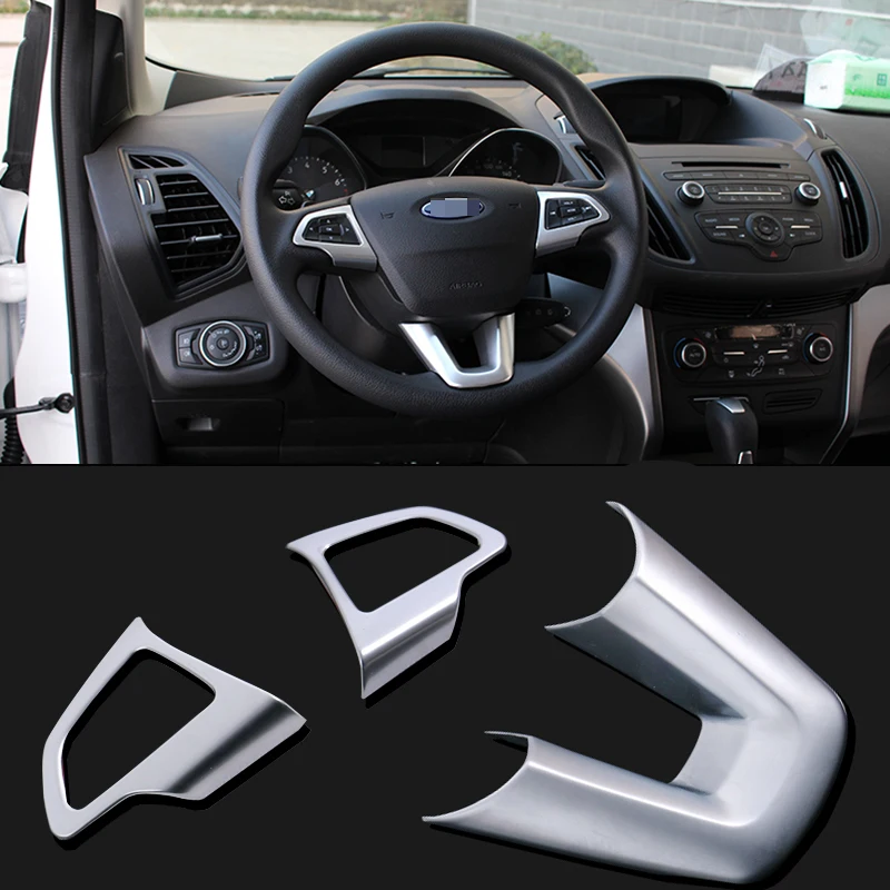 3 шт. для ford Escape Kuga 2017-2018 ABS Матовая Внутренняя оплетка рулевого колеса отделка