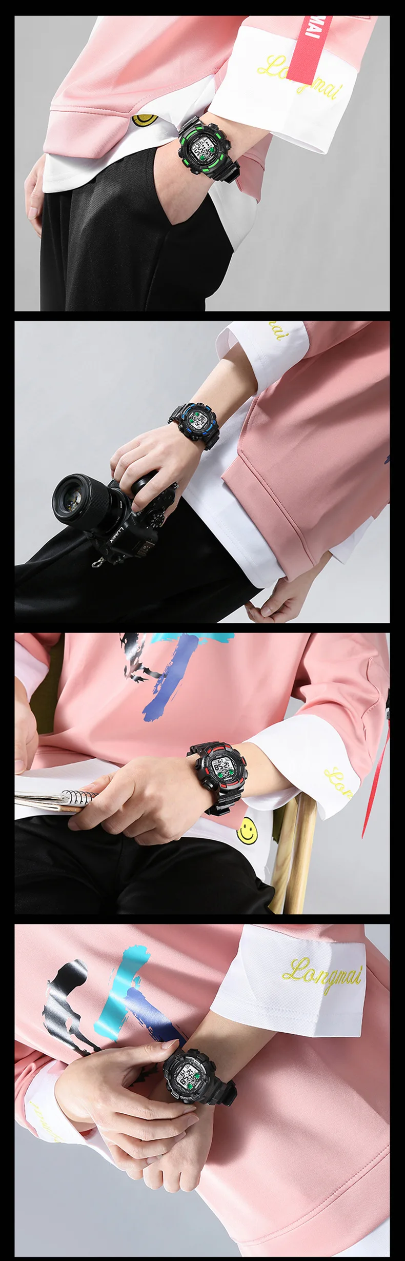 Водонепроницаемые цифровые детские наручные часы для мальчиков и девочек светодиодный Многофункциональный спортивные часы модные детские электронные часы детские часы Relogio Infantil